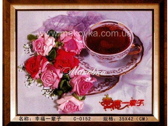 Вышивка лентами Чайный натюрморт С-0152 Dome (Доме) Вышивка лентами Чайный натюрморт С-0152 Dome (Доме)