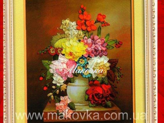 Вышивка лентами Мелодия цветов, С-0195, Dome Вышивка лентами Мелодия цветов, С-0195, Dome