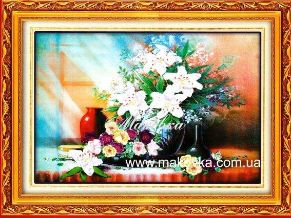 Вышивка лентами, Элегантный натюрморт, С-0024 Dome (Доме) Вышивка лентами, Элегантный натюрморт, С-0024 Dome (Доме)