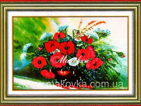 Вышивка лентами Букет полевых цветов, С-0143, Dome Вышивка лентами Букет полевых цветов, С-0143, Dome