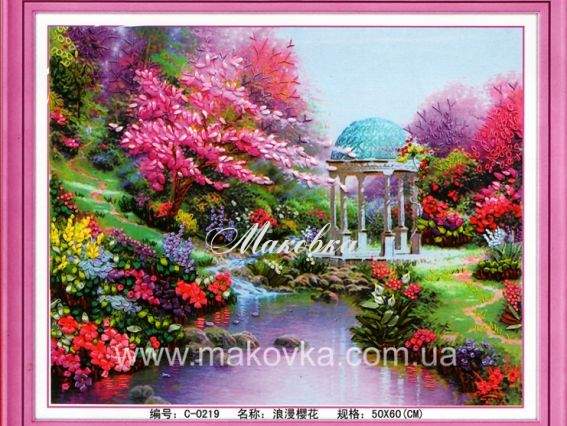 Вышивка лентами Романтическая беседка, С-0219, Dome Вышивка лентами Романтическая беседка, С-0219, Dome