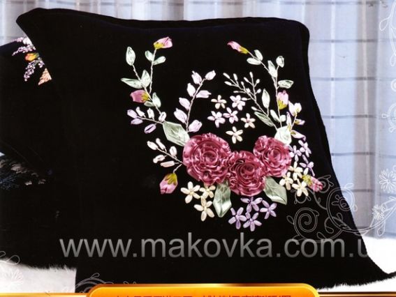 Вышивка подушки лентами Аромат, А-0008, Dome Вышивка подушки лентами Аромат, А-0008, Dome