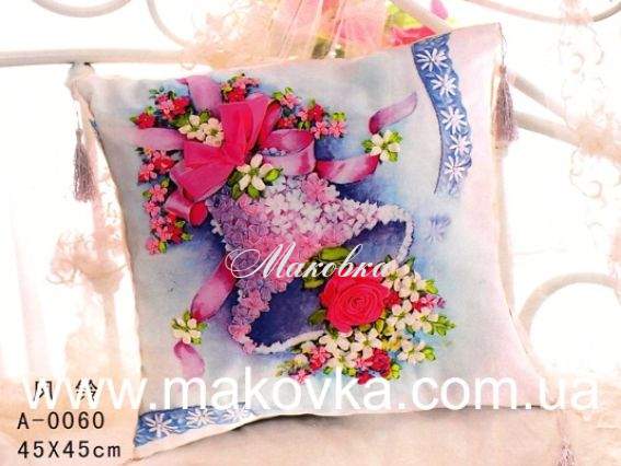 Вышивка подушки лентами Колокольчик, А-0060, Dome Вышивка подушки лентами Колокольчик, А-0060, Dome