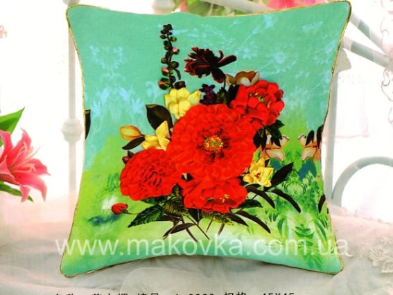Вышивка подушки лентами Летний букет, А-0089, Dome Вышивка подушки лентами Летний букет, А-0089, Dome