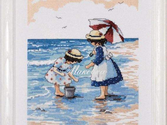 2486 Gathering Shells (Сбор ракушек), Design Works, набор для вышивания