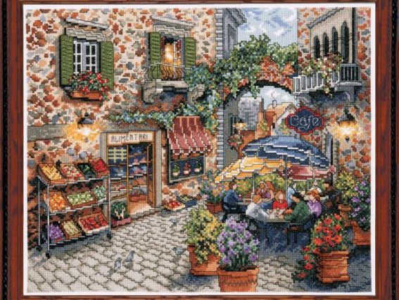 2735 Sidewalk Cafe (Кафе на тротуаре), набор для вышивания 2735 Sidewalk Cafe (Кафе на тротуаре), набор для вышивания