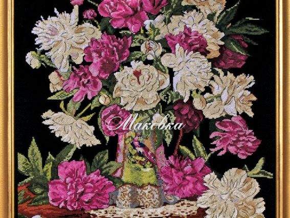 2800 Peonies Vase (Ваза с пионами), Design Works, набор для вышивания