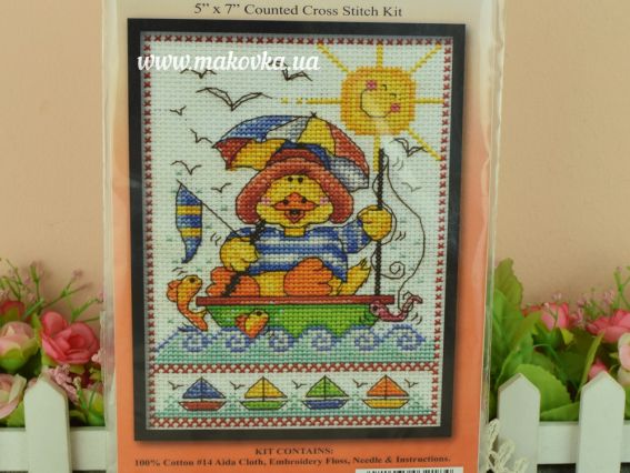 Набор для вышивания нитками Sailboat Duck Утка на паруснике dw3218 Design Works , США