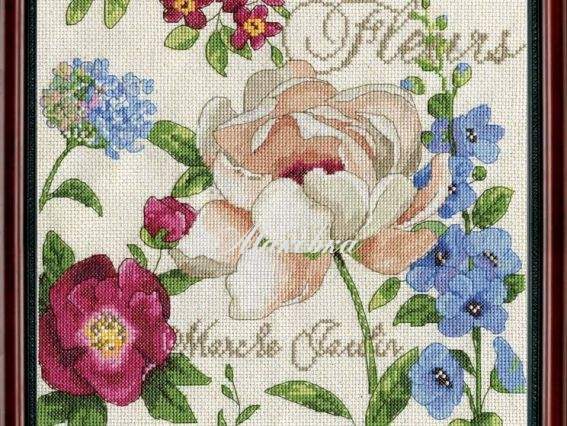 2849 Marche Jardin (Садовые цветы), Design Works, набор для вышивания 2849 Marche Jardin (Садовые цветы), Design Works, набор для вышивания