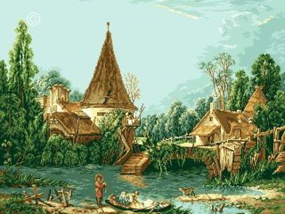 Пейзаж с мельницей G632 GoblenSet Пейзаж с мельницей G632 GoblenSet