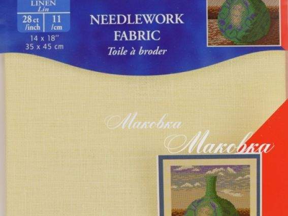 Льняное полотно для вышивания, Лен, 35х45 см, DMC  DC47-712 цвет 712 Льняное полотно для вышивания, Лен, 35х45 см, DMC  DC47-712 цвет 712