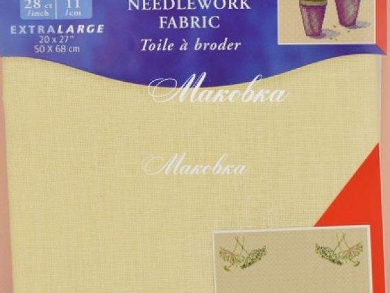 Льняное полотно для вышивания, Лен, 50х68 см, DMC DC48-712 цвет 712 Льняное полотно для вышивания, Лен, 50х68 см, DMC DC48-712 цвет 712