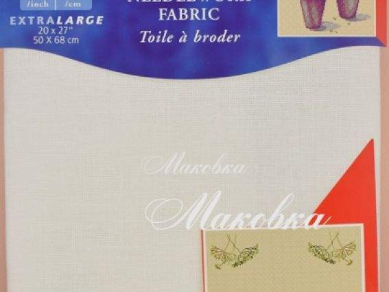 Льняное полотно для вышивания, Лен, 50х68 см, DMC DC48-5200 цвет B5200 Льняное полотно для вышивания, Лен, 50х68 см, DMC DC48-5200 цвет B5200