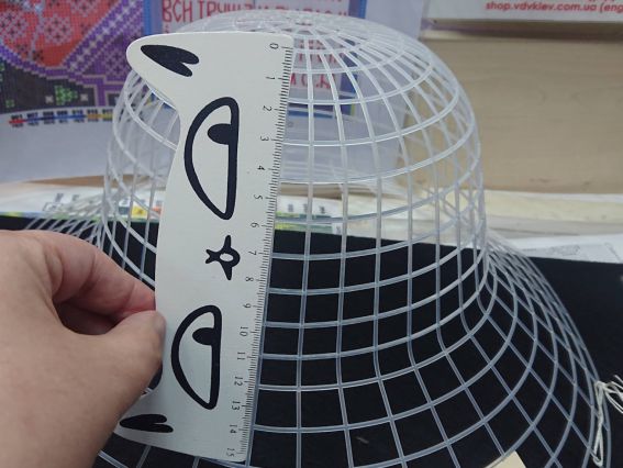 H201-521-1 Hamanaka Канва пластикова (каркас) для капелюха 58см прозорий