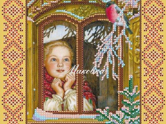 Схема (рисунок) на холсте Гость, АС-424, Абрис Арт