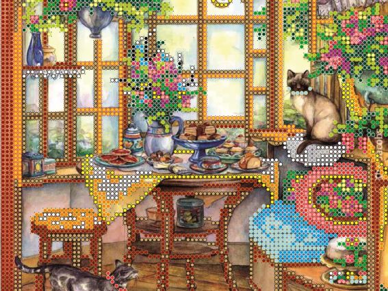 Схема (рисунок) на холсте На веранде, АС-066, Абрис Арт Схема (рисунок) на холсте На веранде, АС-066, Абрис Арт