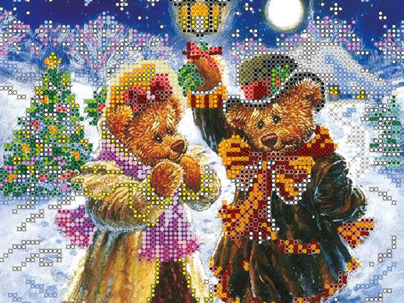 Схема (рисунок) на холсте Искры волшебной зимы, АС-074, Абрис Арт Схема (рисунок) на холсте Искры волшебной зимы, АС-074, Абрис Арт