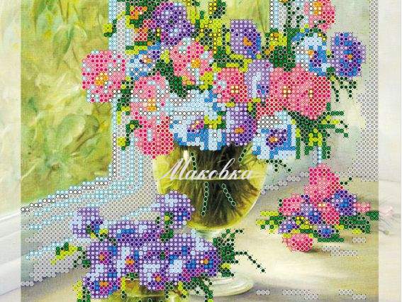 Схема (рисунок) на холсте Лютики, АС-100, Абрис Арт