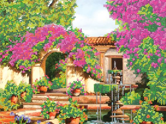 Схема (малюнок) на полотні Дворик, АС-125, Абрис Арт Схема (малюнок) на полотні Дворик, АС-125, Абрис Арт