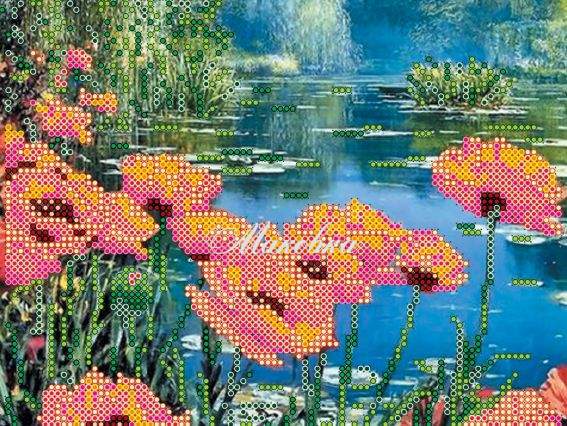 Схема (рисунок) на холсте Маковая заводь, АС-401, Абрис Арт