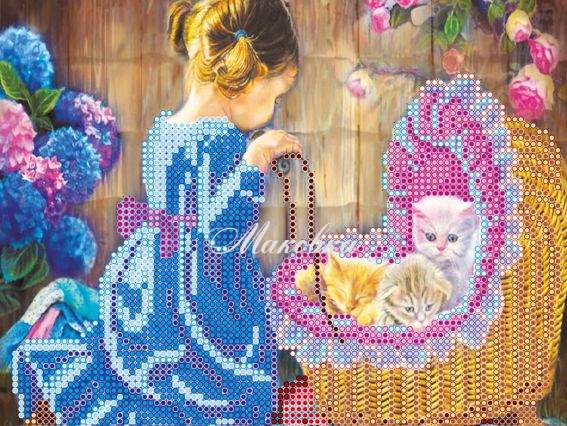 Схема (рисунок) на холсте Маленькая мама, АС-451, Абрис Арт