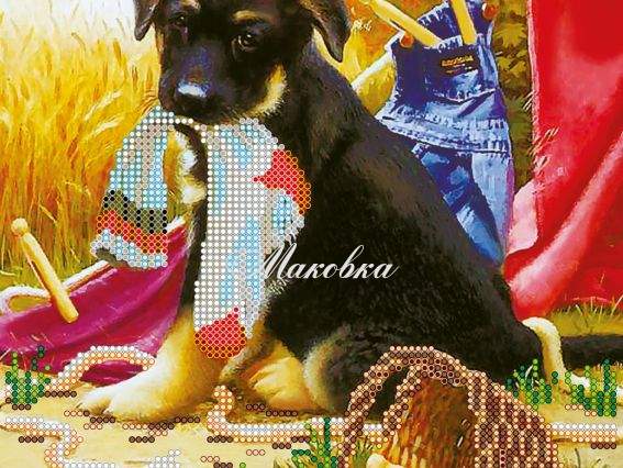 Схема (рисунок) на холсте Шалунишка, АС-458, Абрис Арт