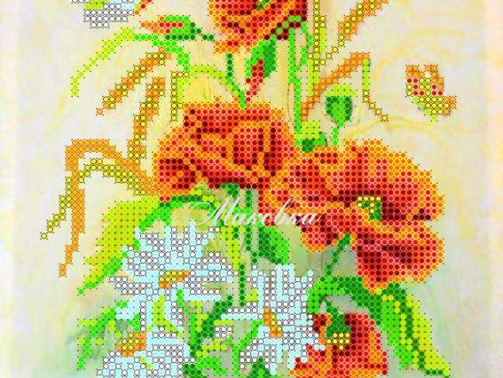 Схема (рисунок) на холсте Букет АС-002, Абрис Арт