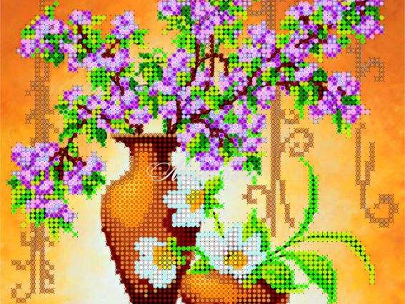 Схема (рисунок) на холсте Весенние цветы АС-003, Абрис Арт