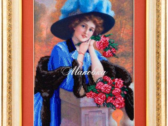 Рисунок на атласе под вышивку бісером Гвоздики для любимой, 30х40 см,  А-511, Ангелика Рисунок на атласе под вышивку бісером Гвоздики для любимой, 30х40 см,  А-511, Ангелика