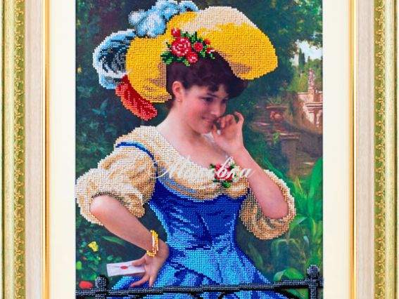 Рисунок на атласе под вышивку бісером Любовное письмо, 30х40 см,  А-509, Ангелика Рисунок на атласе под вышивку бісером Любовное письмо, 30х40 см,  А-509, Ангелика