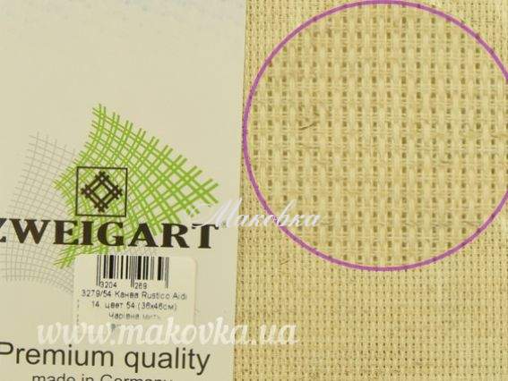 Канва Aida Rustico 3279 (54) 14 ct колір 54 пшеничний, Zweigart відріз 36х49см