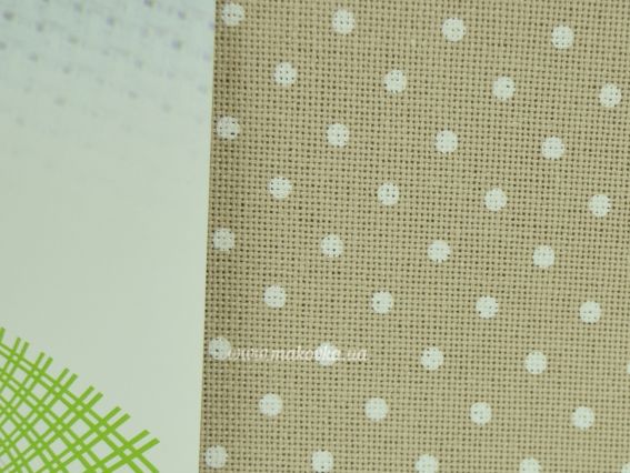 Zweigart 3984/7309 Канва Murano Lugana Petit Point цвет 7309 Беж с белым горохом (36х46см)  Чарівна мить