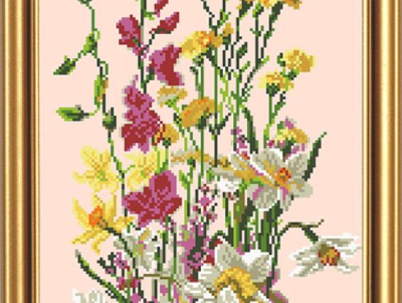 Рисунок на ткани Полевые цветы, 28х40 см, БИС 3005, Нова Слобода Рисунок на ткани Полевые цветы, 28х40 см, БИС 3005, Нова Слобода