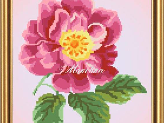 Рисунок на ткани Цветок шиповника, 26х32 см, БИС 3030, Нова Слобода