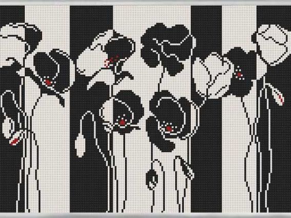 Рисунок на ткани Черно-белые цветы, 39х26 см, БИС 3188, Нова Слобода Рисунок на ткани Черно-белые цветы, 39х26 см, БИС 3188, Нова Слобода