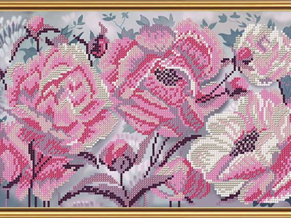 Рисунок на ткани Розовые пионы, 34х20 см, БИС 3267, Нова Слобода Рисунок на ткани Розовые пионы, 34х20 см, БИС 3267, Нова Слобода