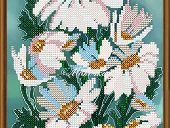 Рисунок на ткани Полевые ромашки, 16х40 см, БИС 4104, Нова Слобода