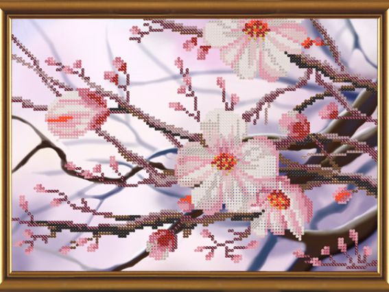 Рисунок на ткани Яблоневый цвет, 28х19 см, БИС 4241, Нова Слобода