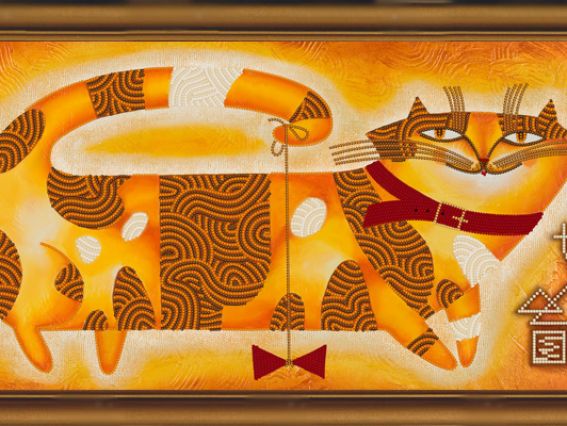 Рисунок на ткани Мурлыка, 55х25 см, БИСР 6006, Нова Слобода Рисунок на ткани Мурлыка, 55х25 см, БИСР 6006, Нова Слобода