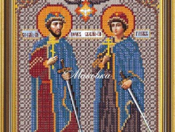 Рисунок на ткани Св. Борис и Св. Глеб, БИС 9038, Нова Слобода