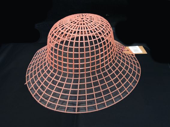 KP074 Капелюх Канва пластикова (каркас) рожево-персиковий