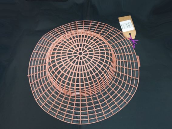 KP074 Капелюх Канва пластикова (каркас) рожево-персиковий