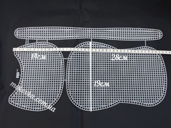 KP006 Канва пластиковая для сумки белая , размер 41*23 (14*19) см, 1шт, 