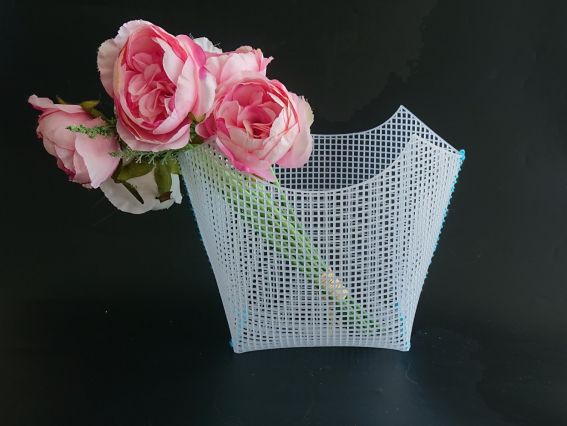 Канва пластикова для сумки біла Кошик 32*51см