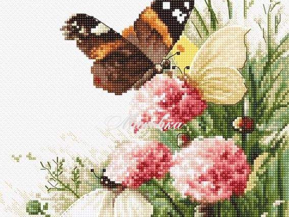 LETI 938 Butterflies in the field , метелики на квітах Letistitch набір для вишивання нитками  LETI 938 Butterflies in the field , метелики на квітах Letistitch набір для вишивання нитками 