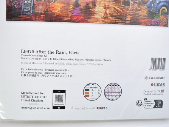 Набір для вишивання хрестом L9975 After the Rain, Paris (Після дощу, Париж) Letistitch