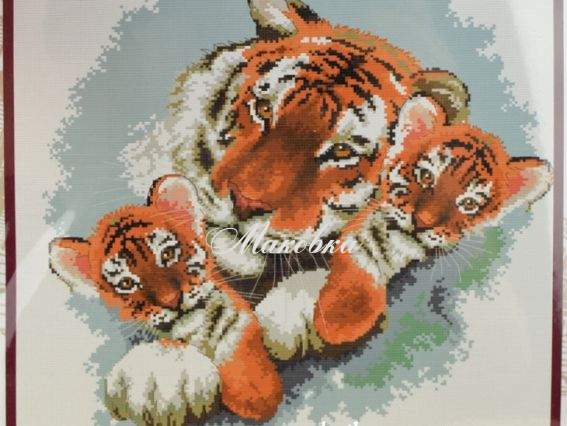 Вышивка нитками Семья тигров Т039, Lasko