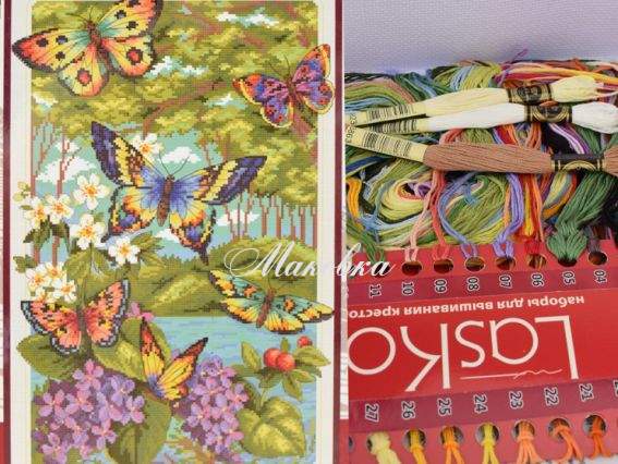 Вышивка нитками Бабочки Т047, Lasko