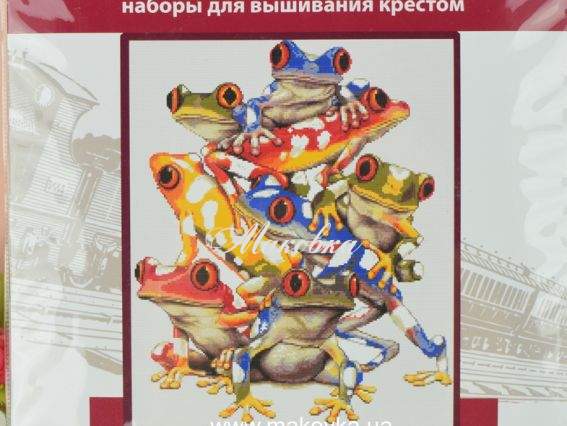 Вышивка нитками Красочные лягушки Т061, Lasko Вышивка нитками Красочные лягушки Т061, Lasko