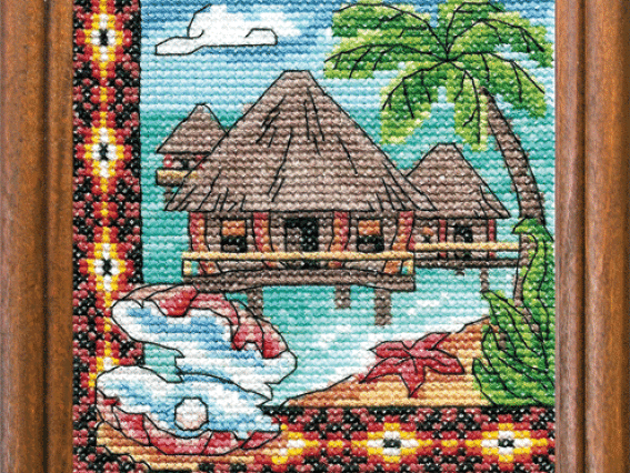 1280 Бунгало Океании вышивка Леди 1280 Бунгало Океании вышивка Леди